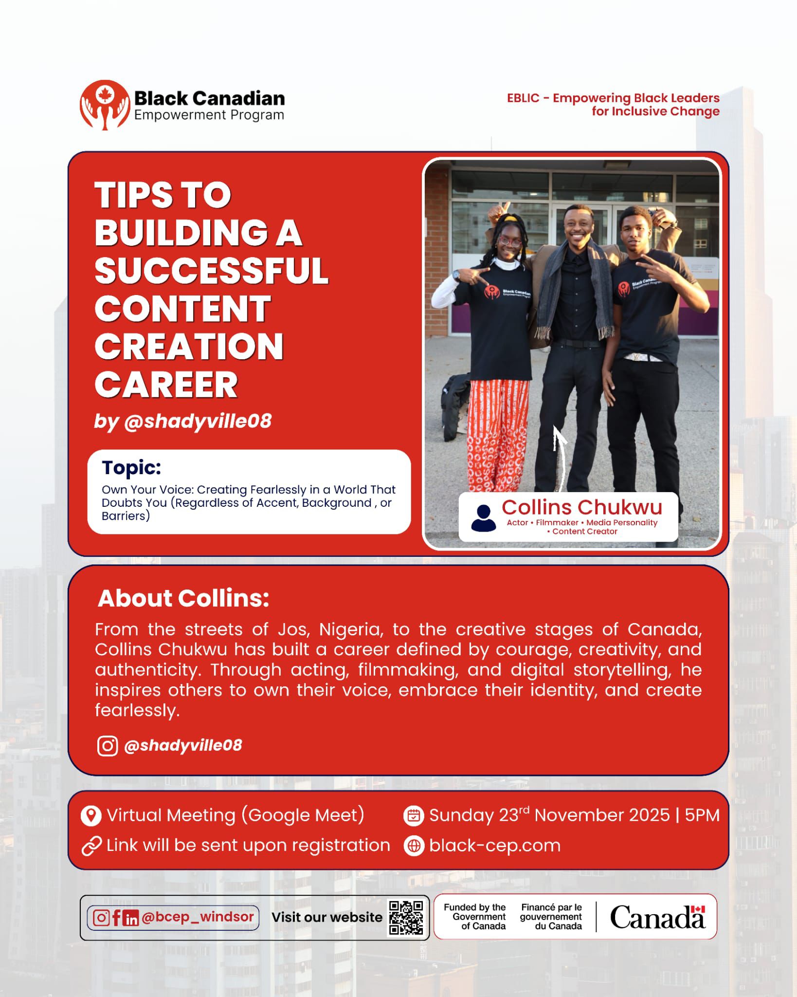 Tips to building a successful content creation career event flyer
