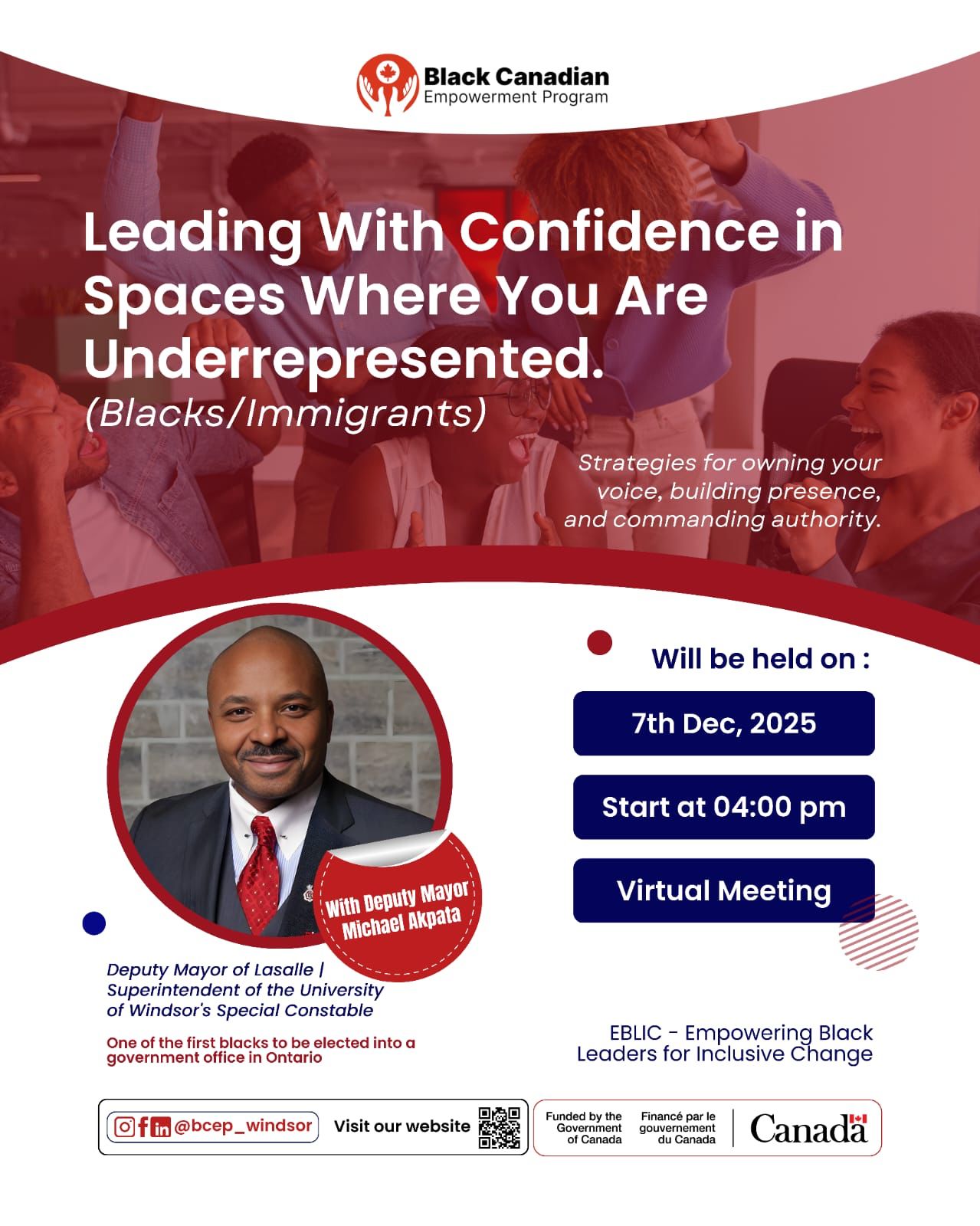 Leading with confidence in Spaces where you are underrepresented - virtual event - 7th December by 4pm